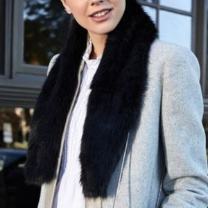 NWT Unreal Fur Faux Stole Black Scarf Western Cowgirl